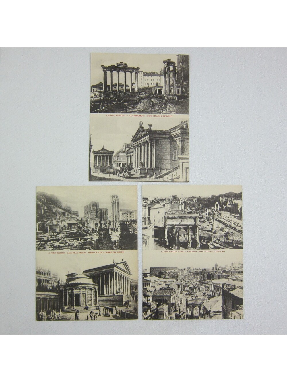 1920 Rome Italy Picture Cards Clivio Capitolino Roman Forum Atrium Vestae RARE